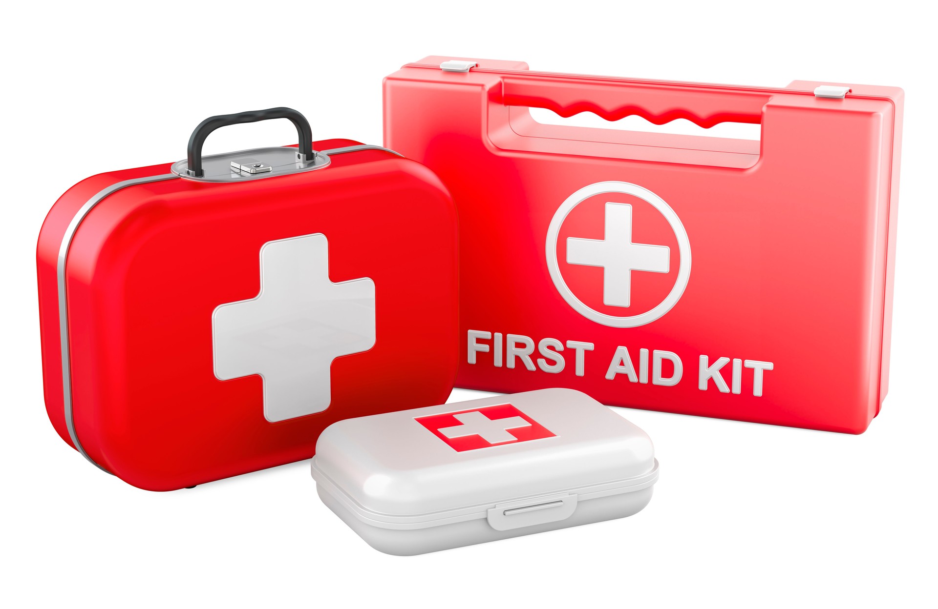 Set of First Aid Kits, 3D rendering